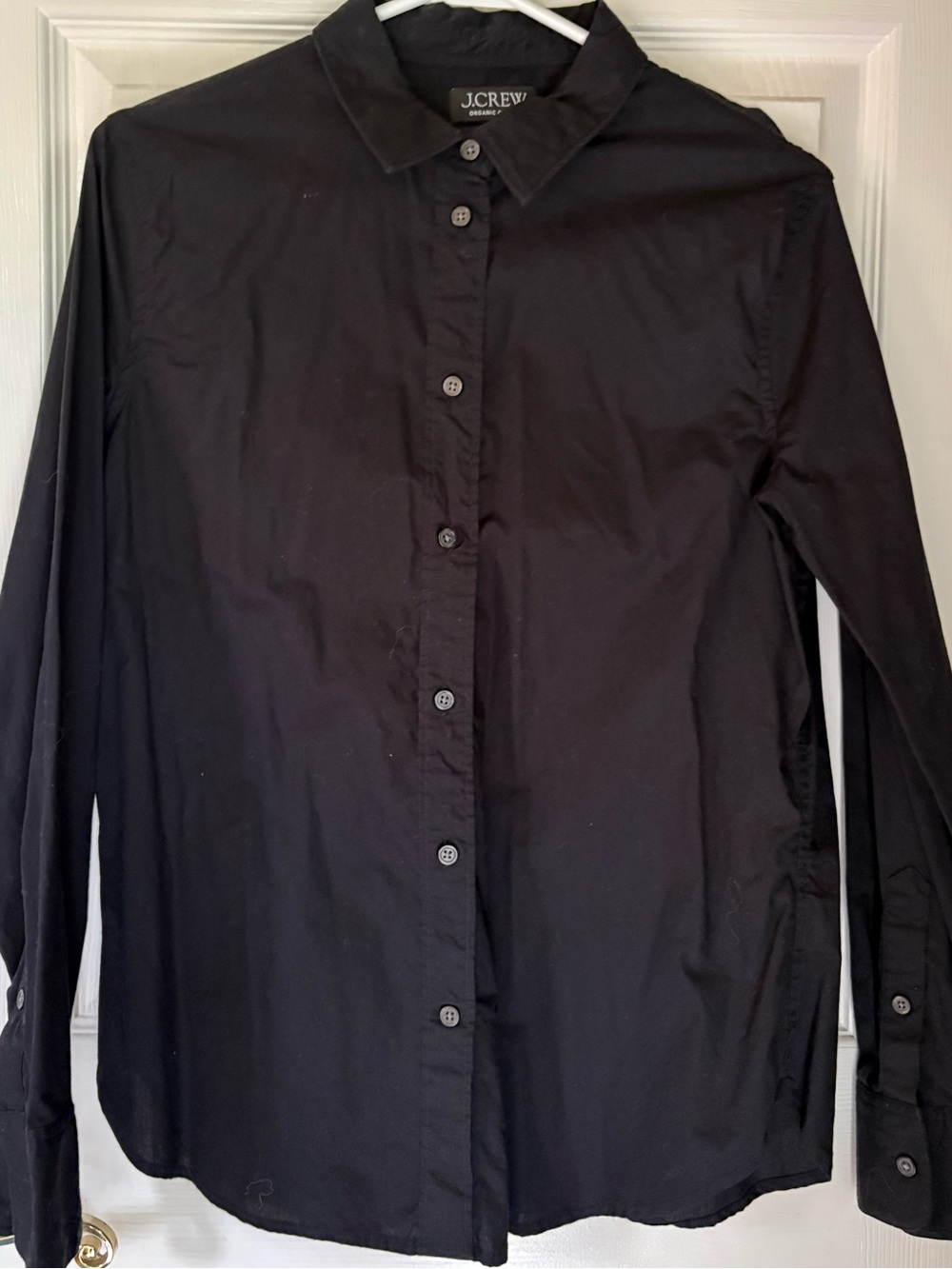 J. Crew women’s slim Black Button-Down organic Cotton Shirt